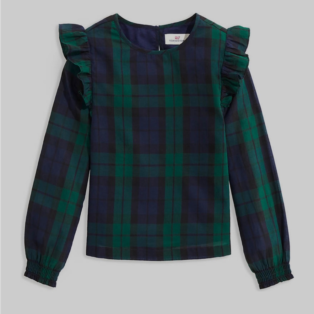 NWT Vineyard Vines plaid blouse (Girls)